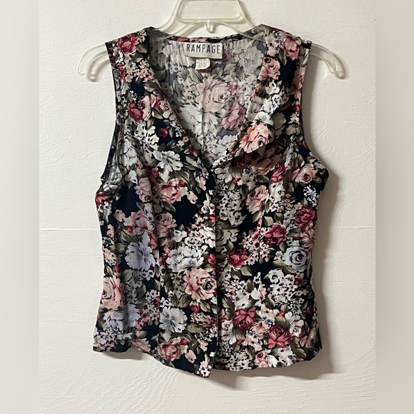 Vintage Rampage Floral Vest Romantic Western Cottagecore Size M - Picture 1 of 8